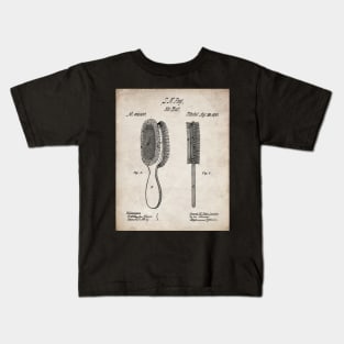 Brush Patent - Hair Stylist Beauty School Decor Art - Antique Kids T-Shirt